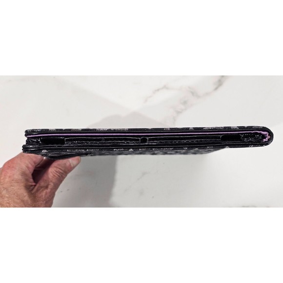 Coach Ocelot Leopard Print iPad Tablet Business Tech Case Black & Silver F61359 - Picture 3 of 9